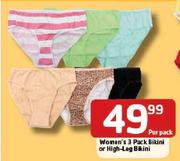 Women's 3 Pack Bikini Or High-Leg Bikini