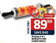 Prestige 2-In-1 Rolling Pin With Cookie Cutters