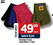 You Save 2 Pack Terry Oven Glove-Each