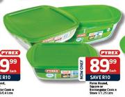 Pyrex Round/Square/Rectangular Cook n Store 1/1.25L Each