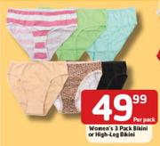 Women's 3 Pack Bikini / High-Leg Bikini-Per Pack