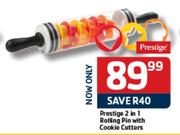 Prestige 2 In 1 Rolling Pin With Cookie Cutters