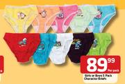 Girls / Boys 5 Pack Character Brief's-Per Pack