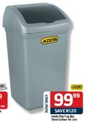 Addis Flip Top Bin Steel Colour - 46L 