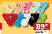 Girls Or Boys 5 Pack Character Brief's-Per Pack