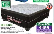 Restonic 152cm Topaz Euro Top Queen Base Set