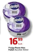 Pledge Paste Wax Polish-400ml Each