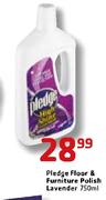 Pledge Floor & Furniture Polish Lavender-750ml Each