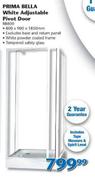 Prima Bella White Adjustable Pivot Door(RB800)