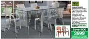 H&H Collection Planet Glass Diningroom Table
