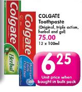 Colgate Toothpaste (Original, Triple Action, Herbal And Gel)-100ml-Each