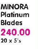 Minora Platinum Blades-20X5's Pack