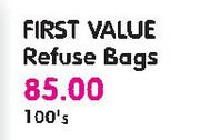 First Value Refuse Bags-100's