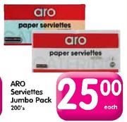 Aro Serviettes Jumbo Pack-200's 