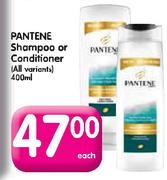 Pantene Shampoo Or Conditioner(All Variants)-400ml Each