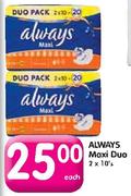Always Maxi Duo-2x10's Each