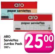 ARO Serviettes Jumbo Pack-200's Each
