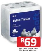 PnP Toilet Tissue 2 Ply 350 Sheets White-18s