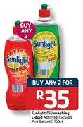 Sunlight Dishwashing Liquid Assorted (Excludes Anti Bacterial)-2 x 750ml