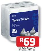 Pnp Toilet Tissue 2 Ply 350 Sheet White-18s