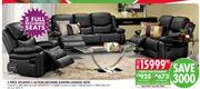 Genuine Leather Uppers 3 Piece Atlanta 5 Action Recliner Leather Lounge Suite