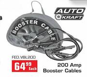 Auto Kraft 200 Amp Booster Cables Each