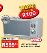 Defy 20ltr Metallic Manual Microwave