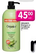 Oraganics Shampoo or Conditioner-1Ltr Each