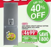Defy 360L (Gross Capacity) Metallic Bottom Freezer Fridge With Water Dispenser