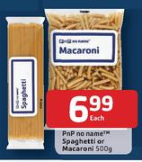 PnP No Name Spaghetti Or Macaroni-500g Each