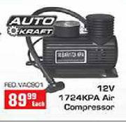 Auto Kraft 12V 1724KPA Air Compressor-Each