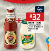 All Gold Tomato Sauce-700ml And Crosse & Blackwell Mayonnaise-790g