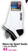Endurance Mens Lip Sport Socks One Size-Per 2 Pack