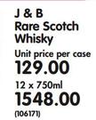 J & B Scotch Whisky-12x750ml