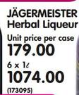 Jagermeister Herbal Liqueur-6x1Ltr