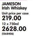 Jameson Irish Whisky-12x750ml