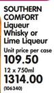 Southern Comfort Liqueur Whisky Or Lime Liqueur-12x750ml