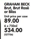 Graham Beck Brut, Brut Rose Or Bliss-6x750ml
