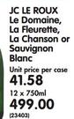 JC LE Roux Le Domaine, La Fleurette, La Chanson Or Sauvignon Blanc-12x750ml