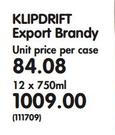 Klipdrift Export Brandy-12x750ml