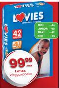 Lovies Weggooidoeke Midi-44's/Junior-40's/Maxi-42's/Mini-50's Per Pak 