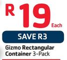 Gizmo Rectangular Container-3 Pack