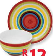 Hand Painted Striped Dinner Plate - Each