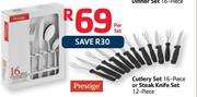 Prestige Cutlery Set-16Pce Or Steak Knife Set-12Pce Per Set