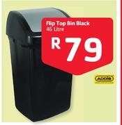 Addis Flip Top Bin Black - 46Ltr
