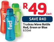 Trudeau Wave Bottle Red, Green Or Blue - 650ml Each