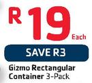  Gizmo 3 Pack Rectangular Container-Each