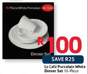 Le Cafe 16 Piece Porcelain White Dinner Set