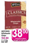 McCains Wholesale Chips-4x2.5kg