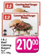 I&J Beef Catering Burgers Beef-60x100g